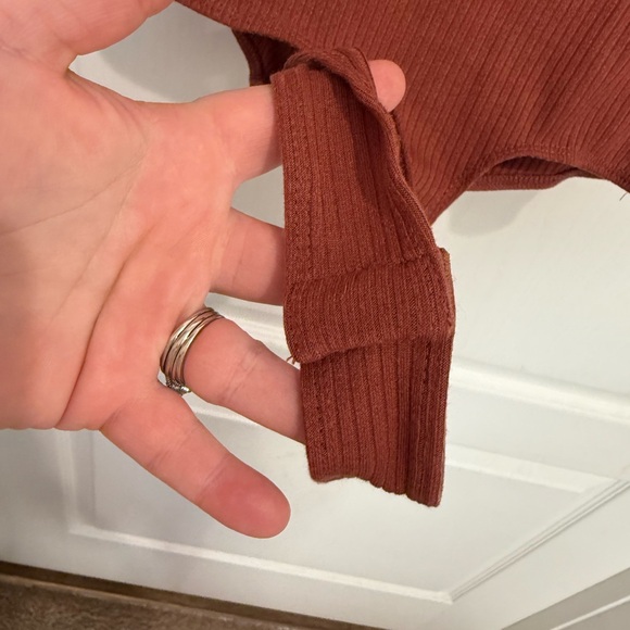 Astr Terracotta Ribbed bodysuit - Picture 4 of 4